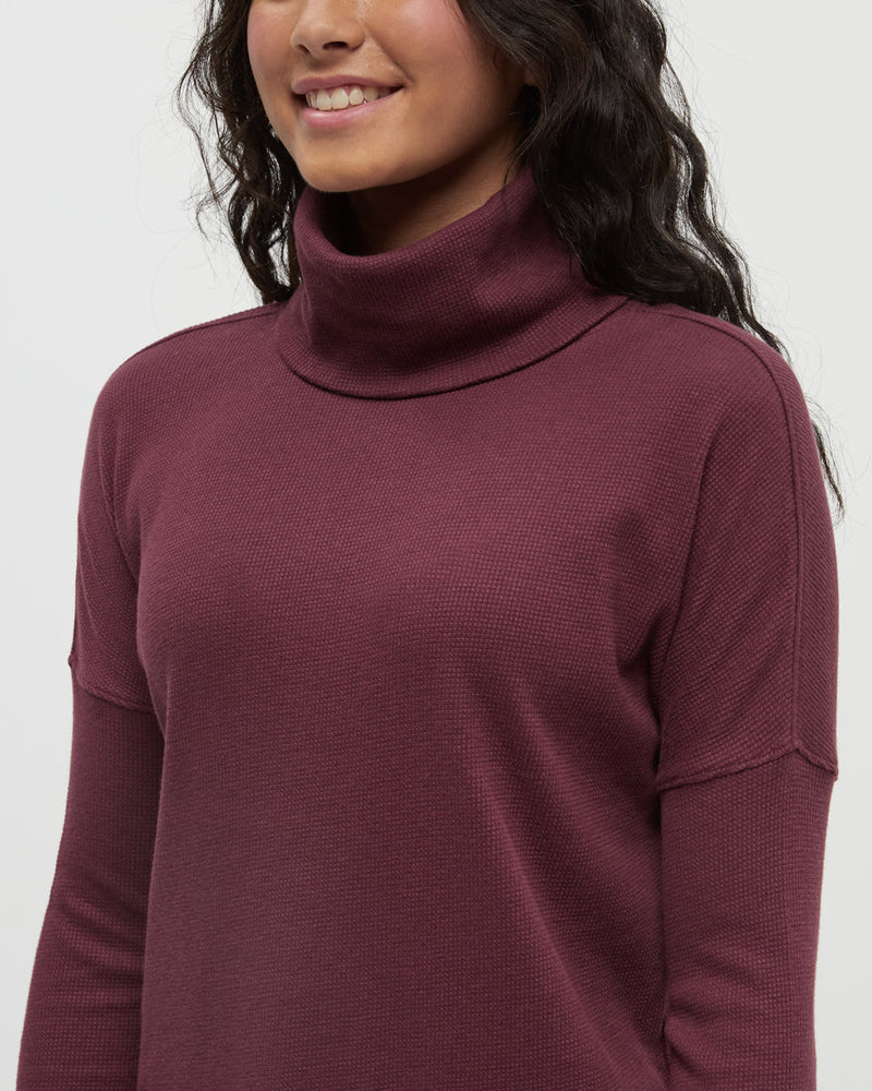 Burgundy-TreeWaffle-Turtleneck-Longsleeve