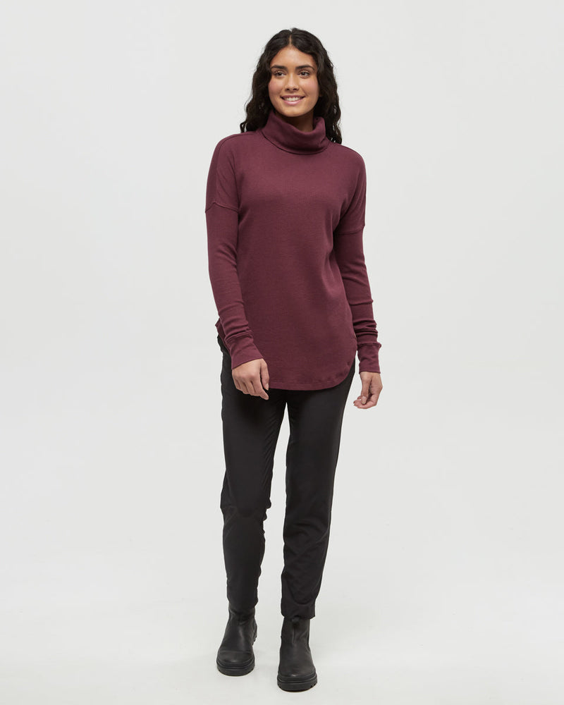 Burgundy-TreeWaffle-Turtleneck-Longsleeve
