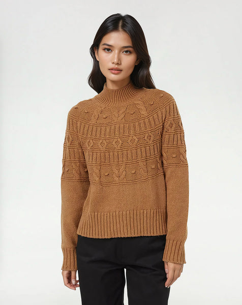 Camel-Eco-Friendly-Mock-Neck-