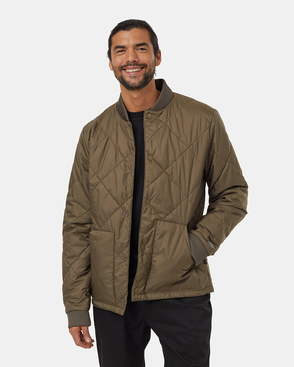 Mens Diamond Padded Bomber Jacket | Recycled Polyester