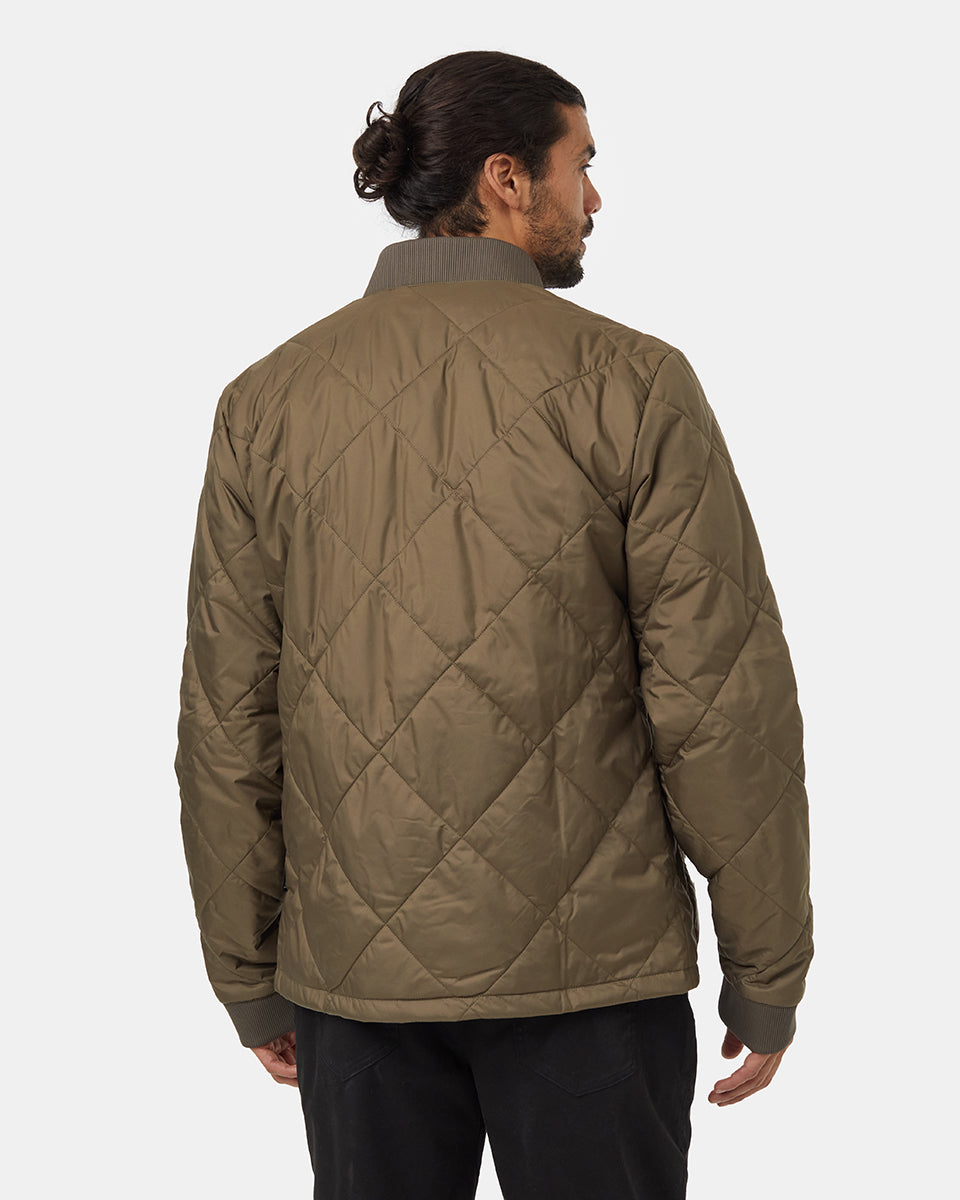 Mens Diamond Padded Bomber Jacket | Recycled Polyester