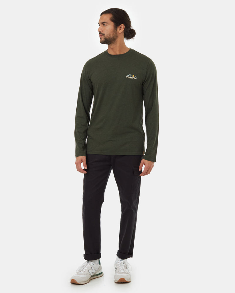 Green-Crew-Neck-Embroidered-Graphic-Longsleeve-T-Shirt