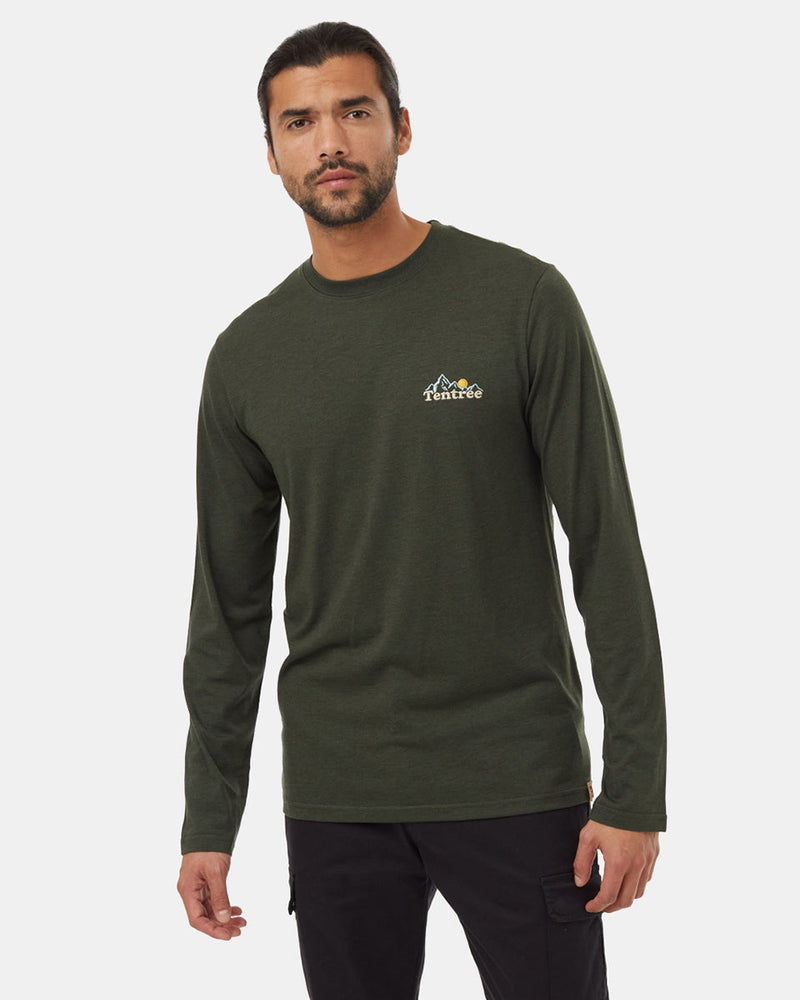 Green-Crew-Neck-Embroidered-Graphic-Longsleeve-T-Shirt