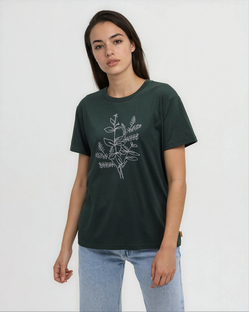 Green-Crew-Neck-Graphic-Shortsleeve-T-Shirt