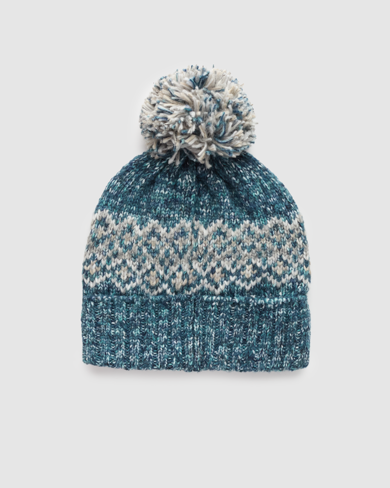 Green-Jacquard-Knit-Pom-Beanie