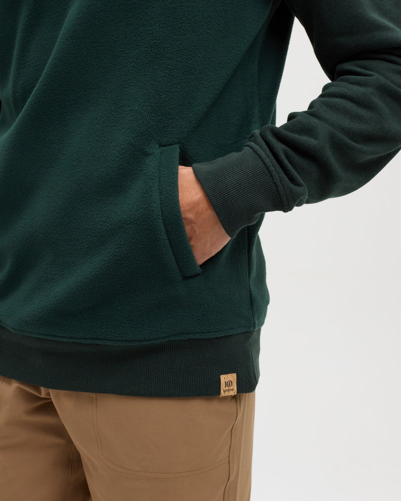 Green-M-Recycled-MicroFleece-Snap-front-Hoodie