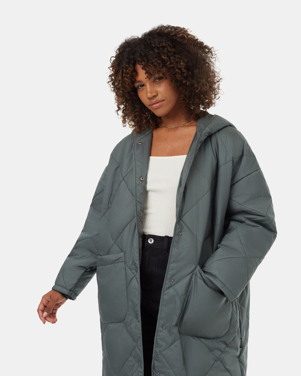 Womens Cloud Shell Quilted Hooded Jacket