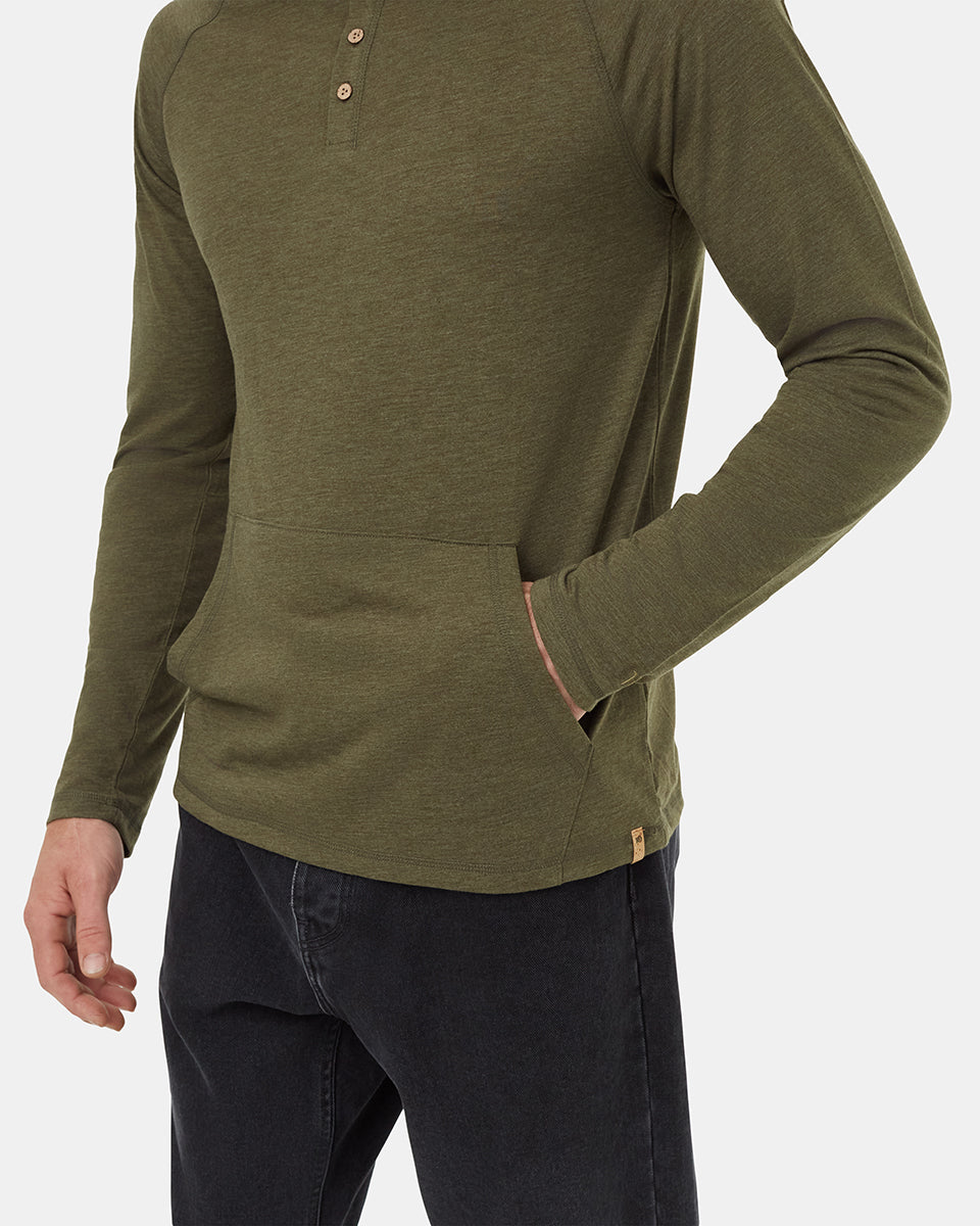Mens TreeBlend Henley Hoodie | Recycled Polyester