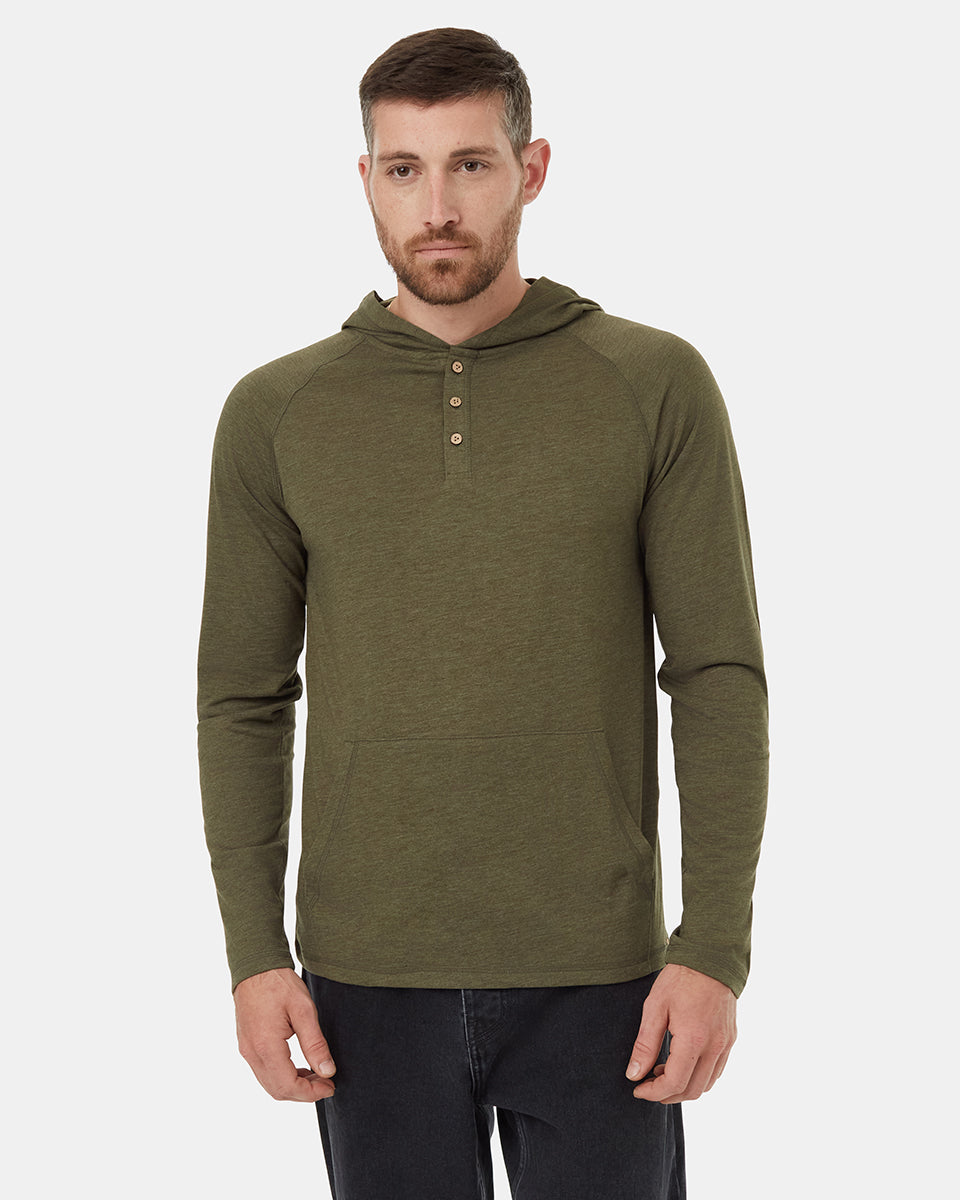 Mens TreeBlend Henley Hoodie | Recycled Polyester