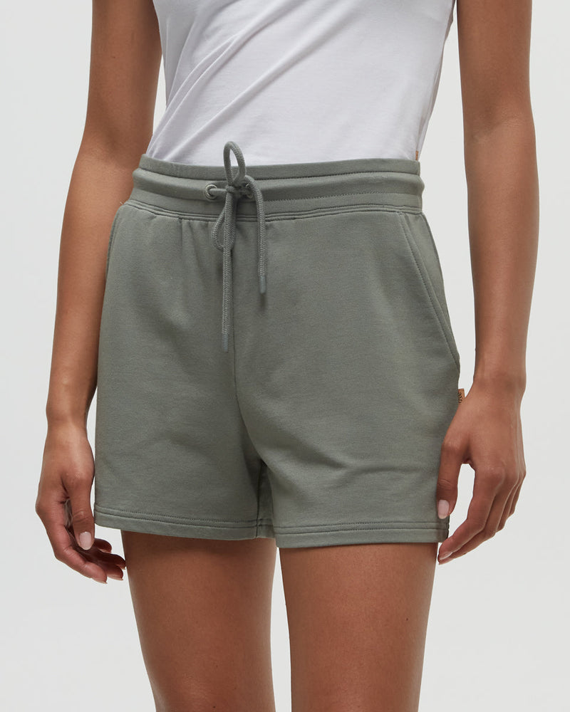 Green-Stretchy-Mid-Rise-Shorts