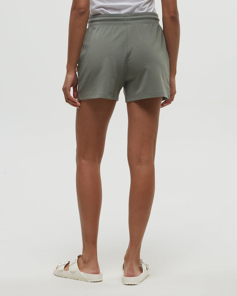 Green-Stretchy-Mid-Rise-Shorts
