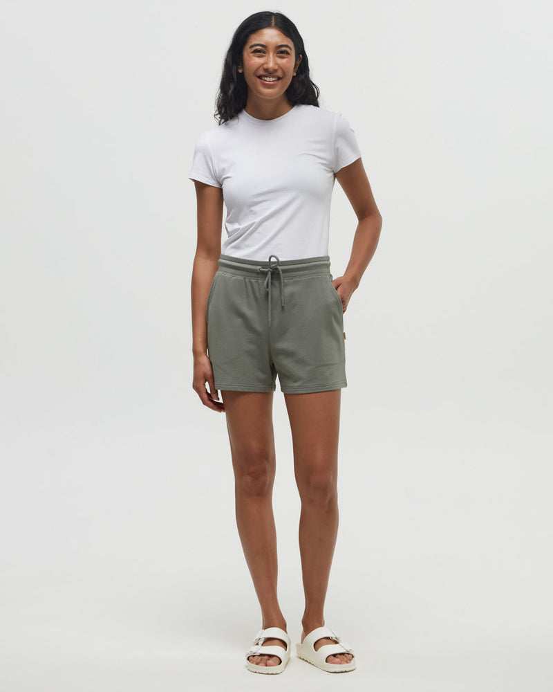 Green-Stretchy-Mid-Rise-Shorts