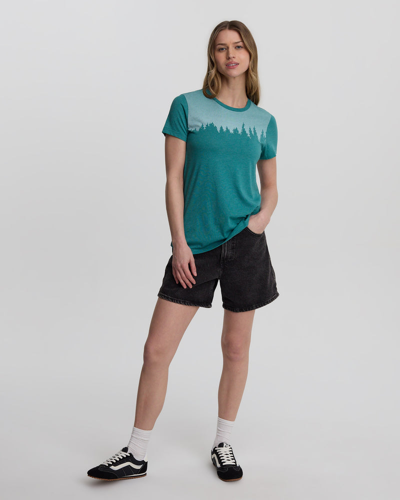 Green-TreeBlend-Regular-Graphic-T-Shirt