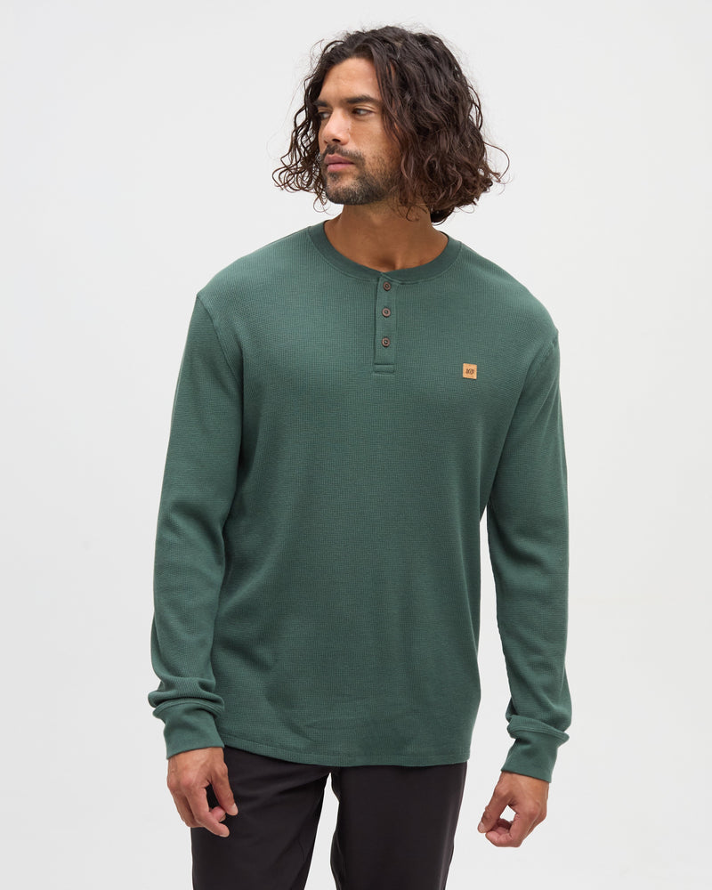 Green-TreeWaffle-Henley-Longsleeve