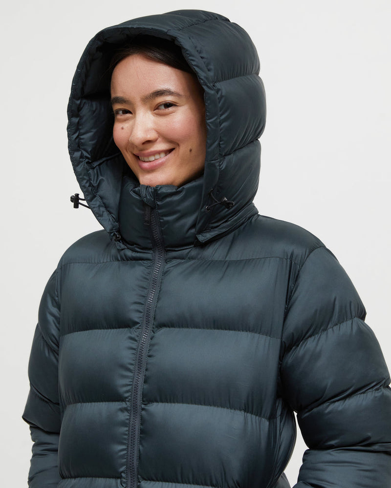 Womens Cloud Shell Long Puffer Recycled Polyester1