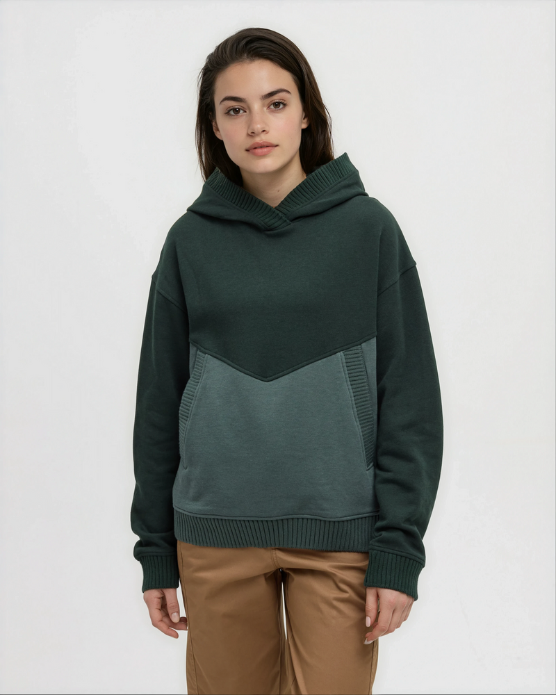 Green-Womens-Relaxed-Blocked-Hoodie