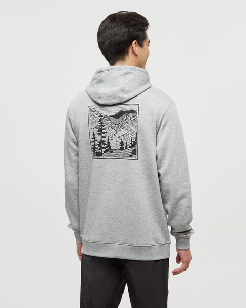 Mens Etched Mountain Hoodie | Recycled Materials