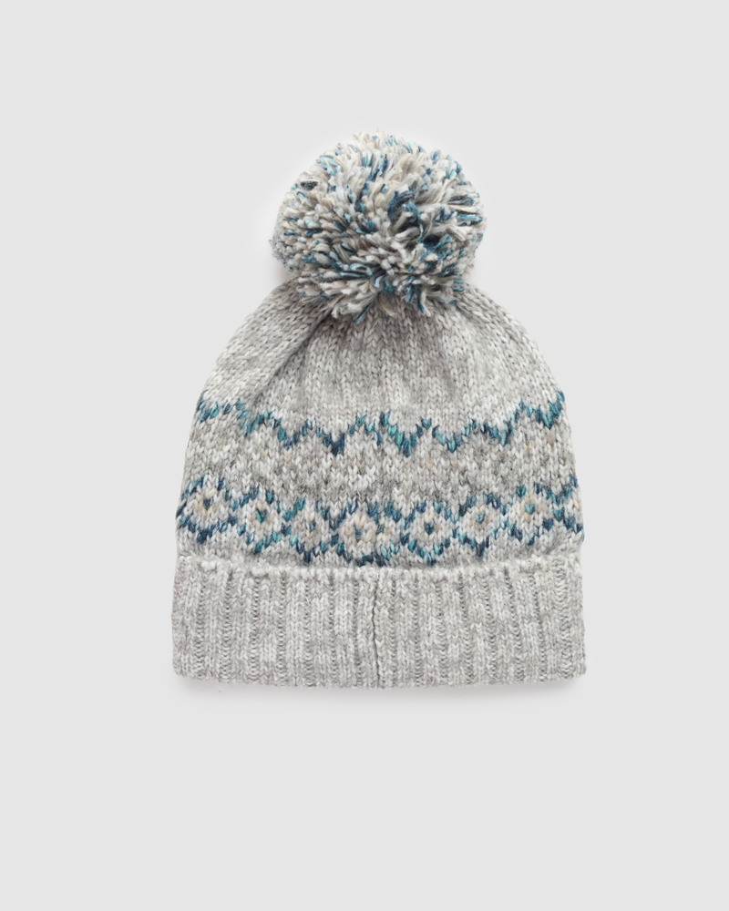 Grey-Jacquard-Knit-Pom-Beanie