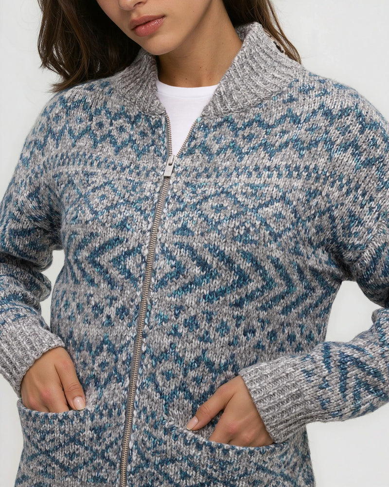 Grey-Women_s-Zippered-Cardigan