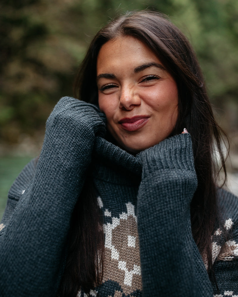 Chandail à col roulé Highline en tricot intarsia