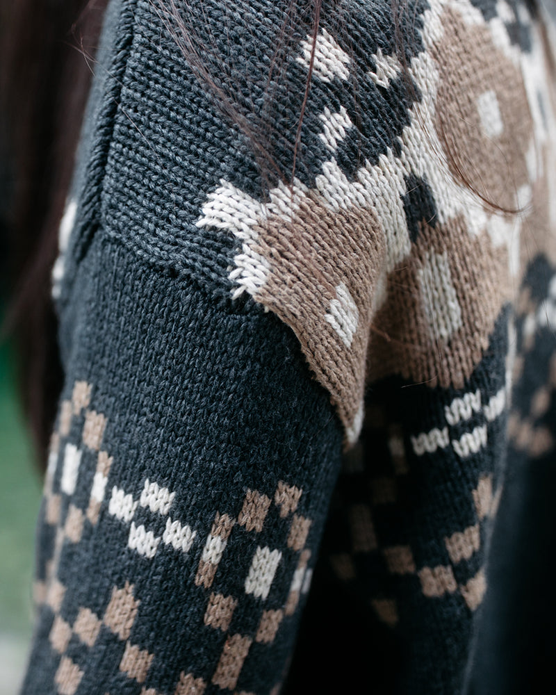 Chandail à col roulé Highline en tricot intarsia