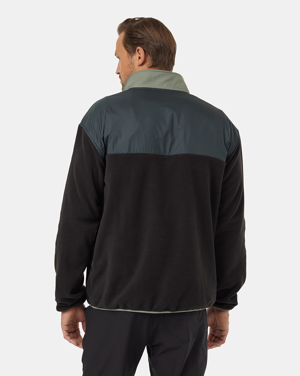 Mens Recycled MicroFleece Contrast 1/4 Snap