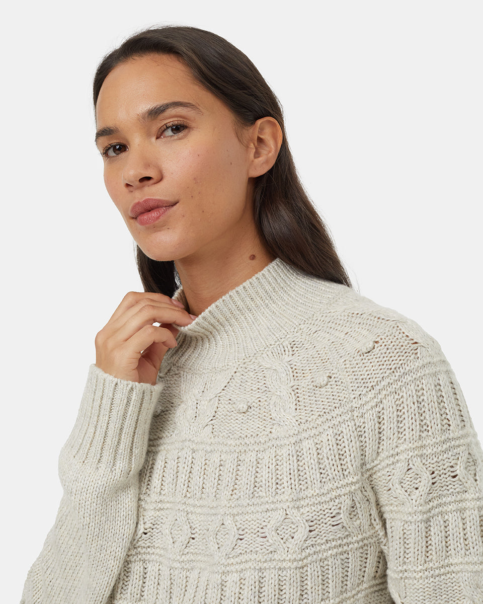 Womens Highline PoMock Neck Sweater | Recycled Materials
