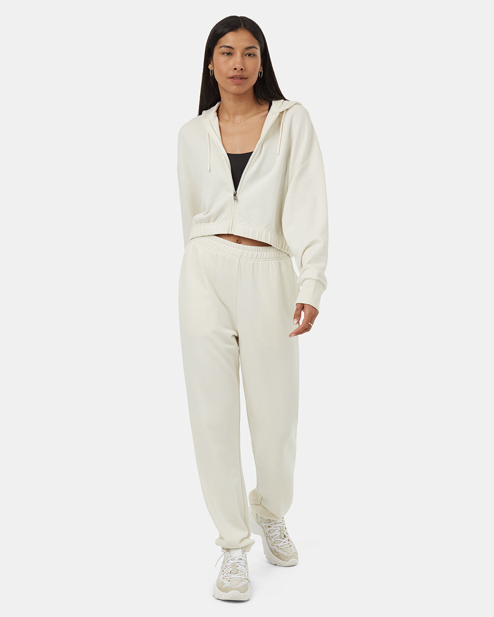 Womens TreeTerry Oversized Cropped Zip Hoodie