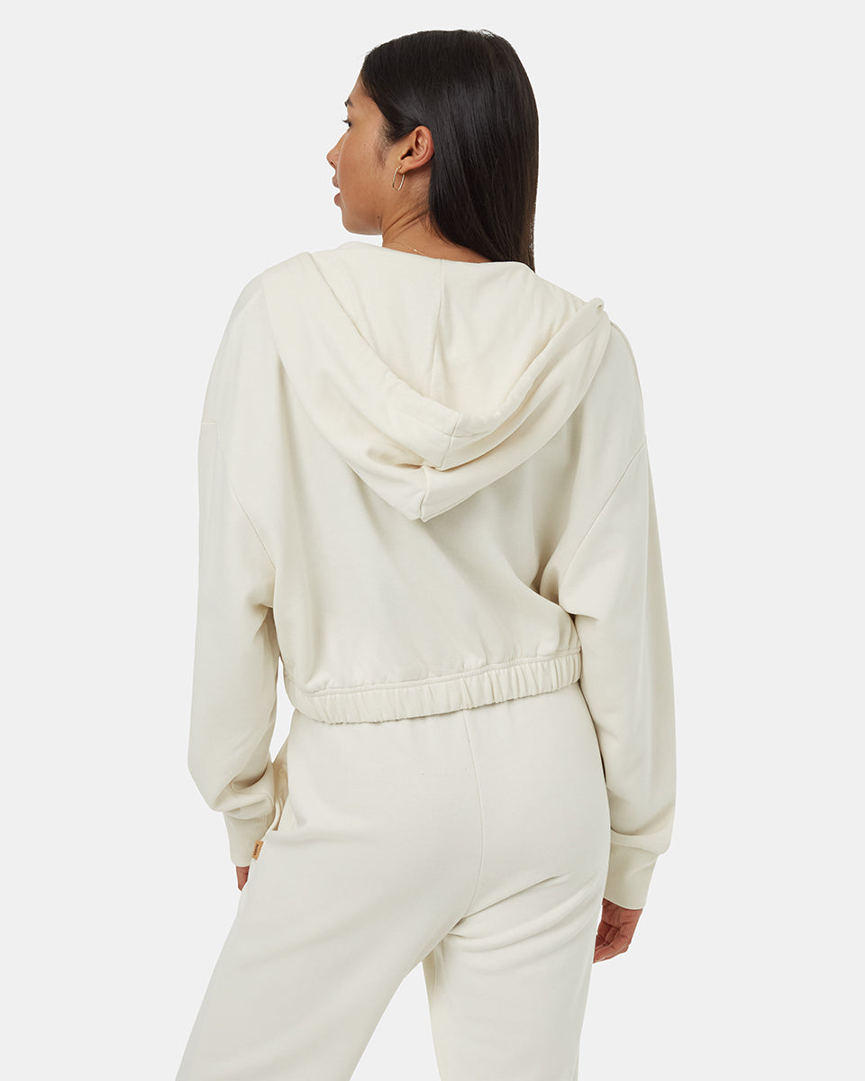Womens TreeTerry Oversized Cropped Zip Hoodie