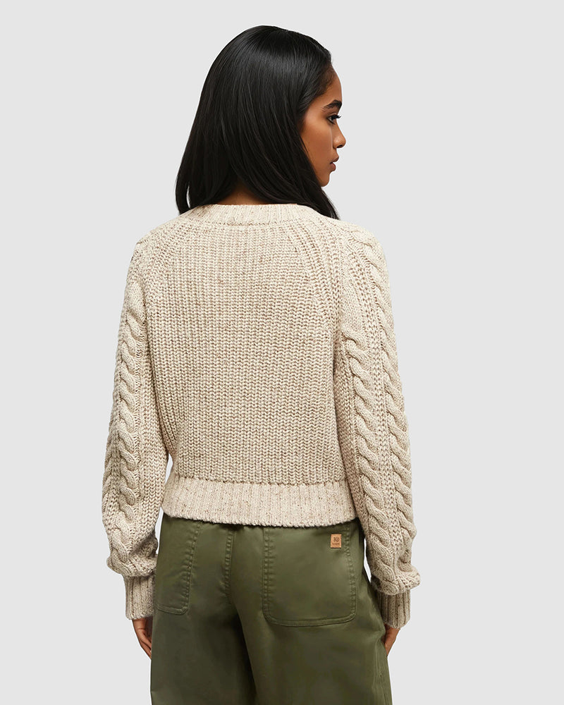 Oatmeal-Relax-Cotton-Blend-Fleck-Woven-Cardigan