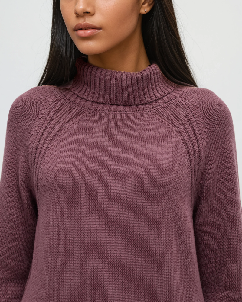 Purple-Relax-Organic-Cotton-Woven-Sweater