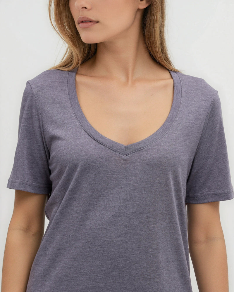 Purple-TreeBlend-V-Neck-T-Shirt