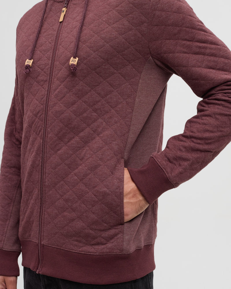 Red-M-Quilted-Heather-Fleece-Hoodie