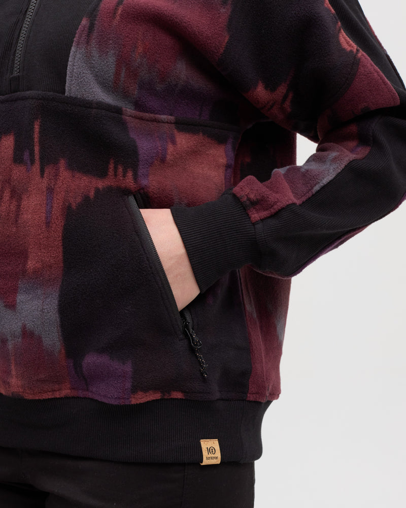 Red-Recycled-MicroFleece-Half-Zip