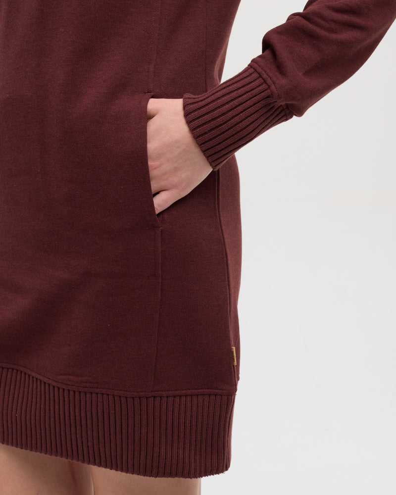 Red-Women_s-V-neck-Fleece-Dress