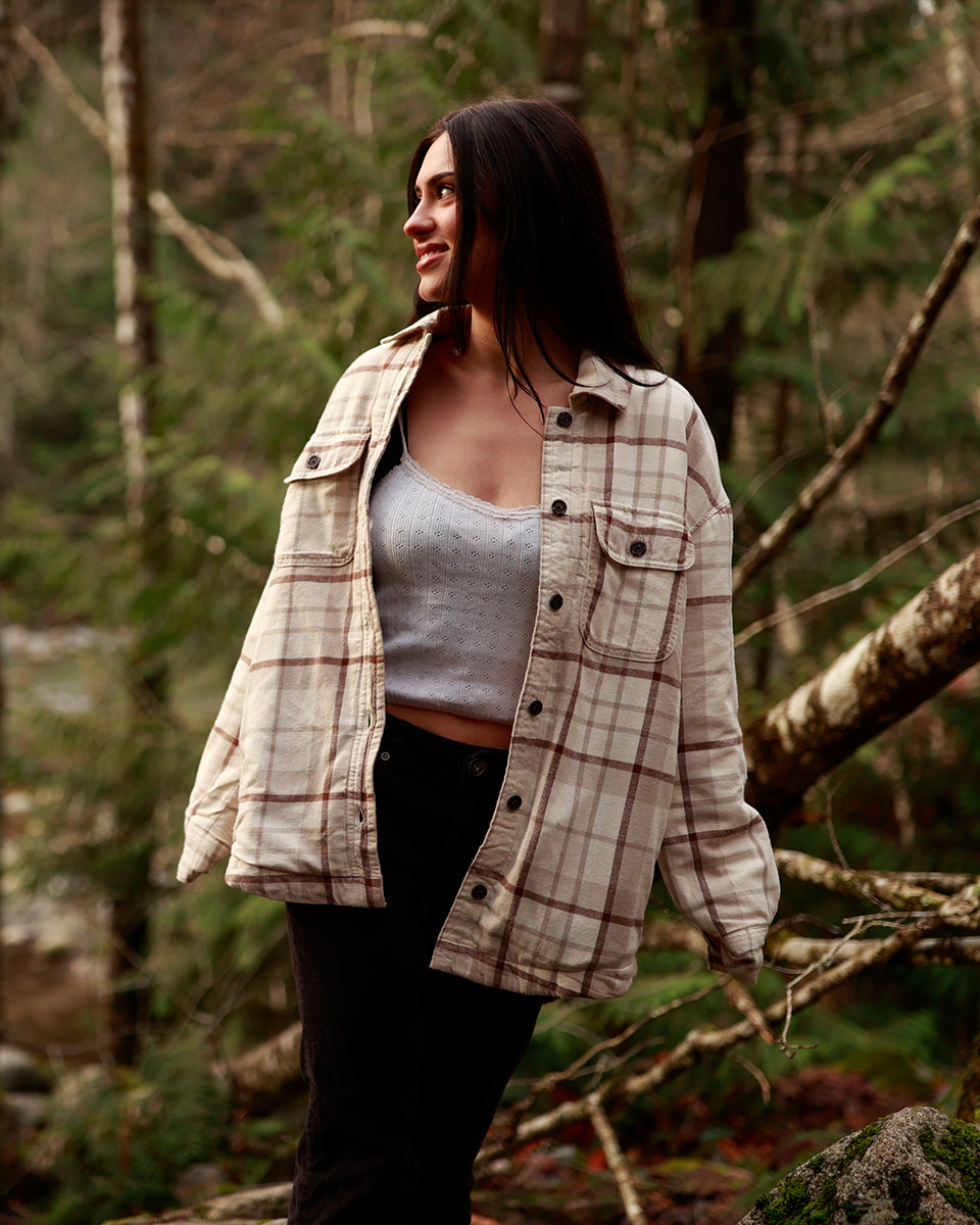 Kapok Flannel Insulated Shacket | Recycled Materials