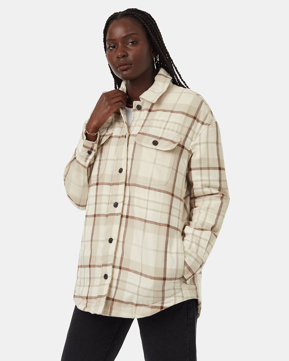 ジャケット・アウター Warm Tent Shirt Jacket Kapok Flannel Insulated Shacket | Recycled Materials