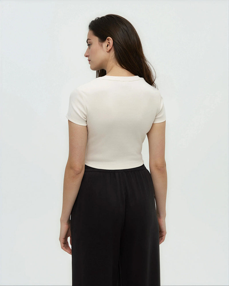White-Organic-Cotton-Modal-Rib-Slim-T-Shirt
