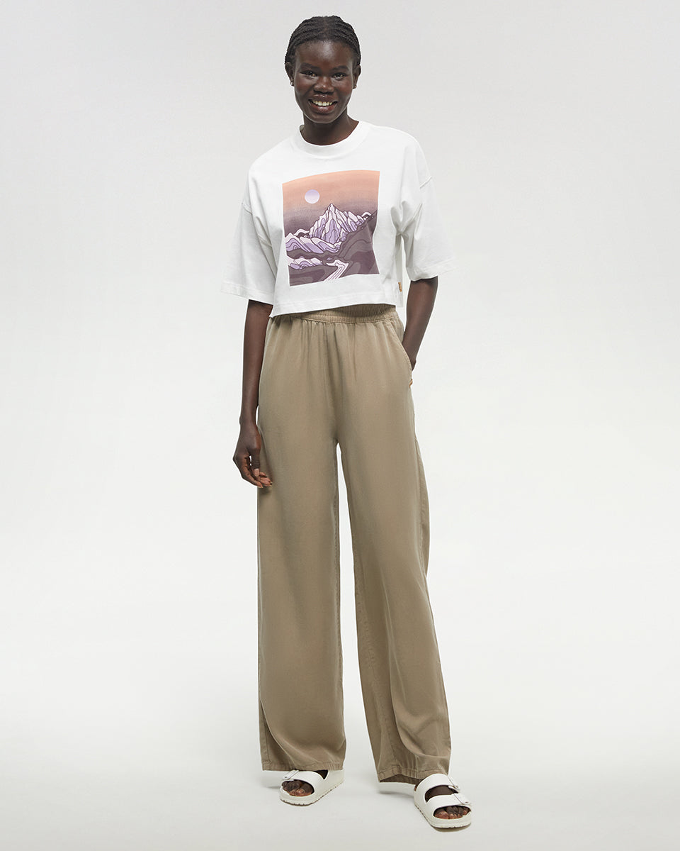 Womens Emerald Edge Oversized Crop T-Shirt | Organic Cotton