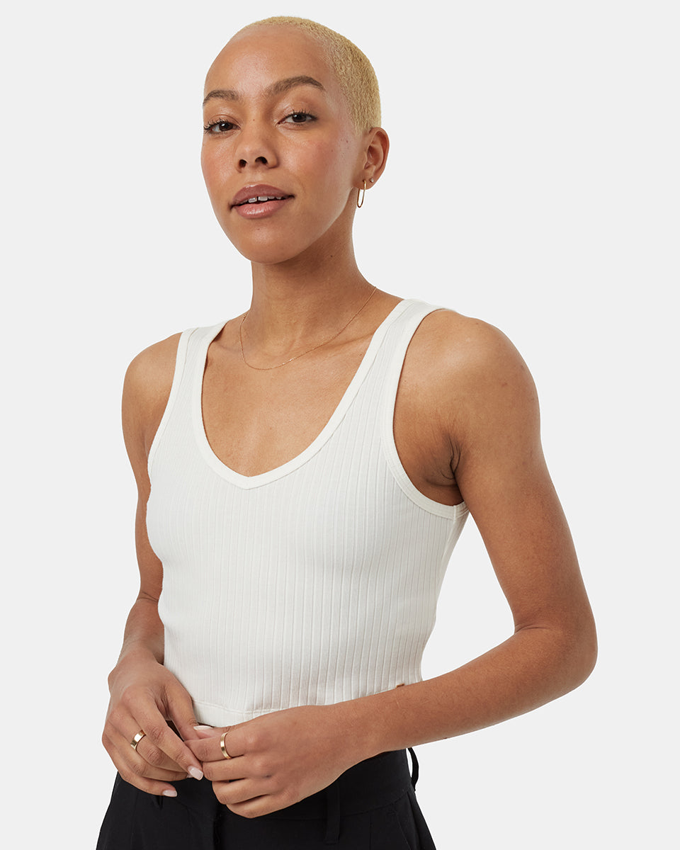 Womens Cropped Fitted Tank | Organic Cotton