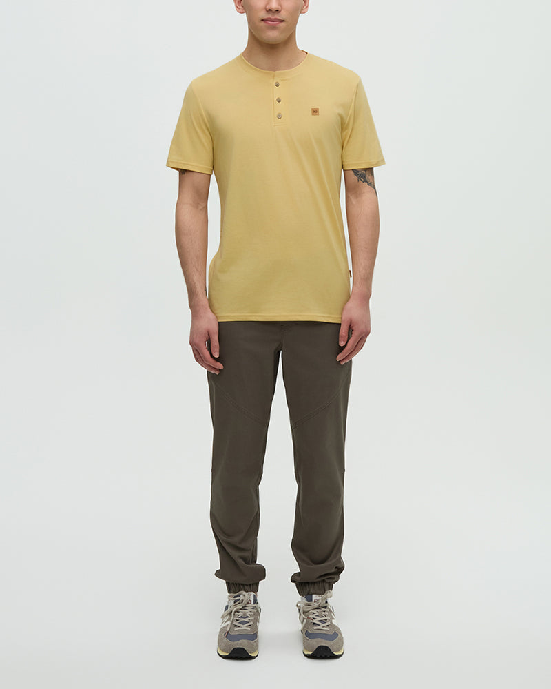 Yellow-Treeblend-Basic-Shortsleeve-Button-Shirt