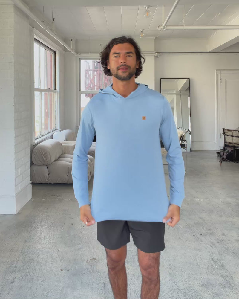 Blue-Treeblend-Hooded-Longlseeve-T-Shirt