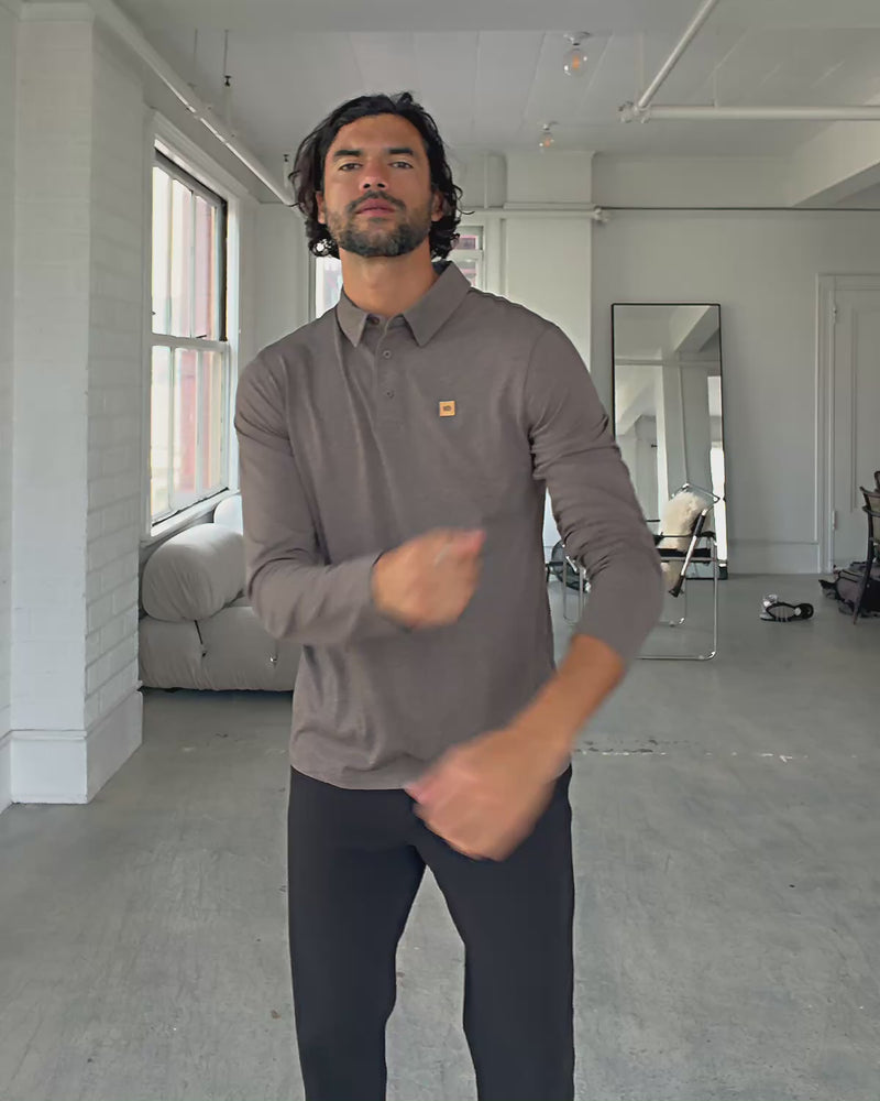 Brown-Regular-TreeBlend-Longsleeve-Polo