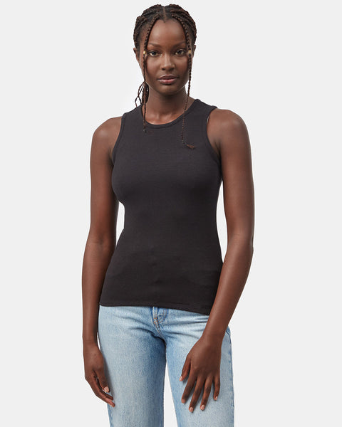Womens Rib High Neck Tank | Organic Cotton