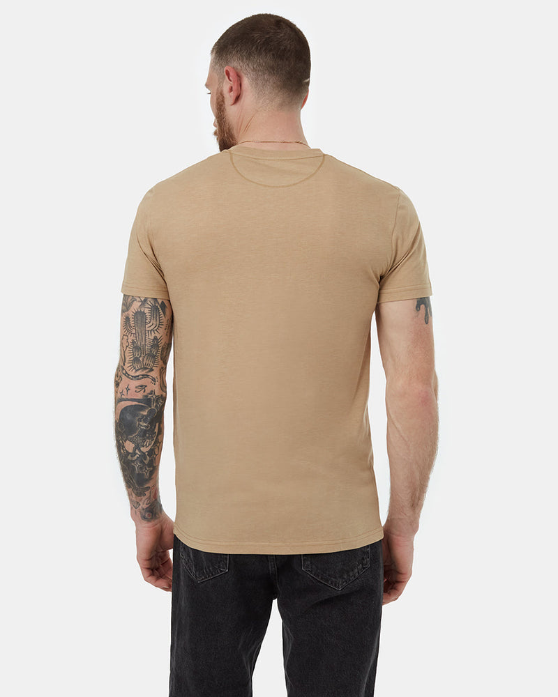 Brown-Recycled-Polyester-Crew-Neck-Tee