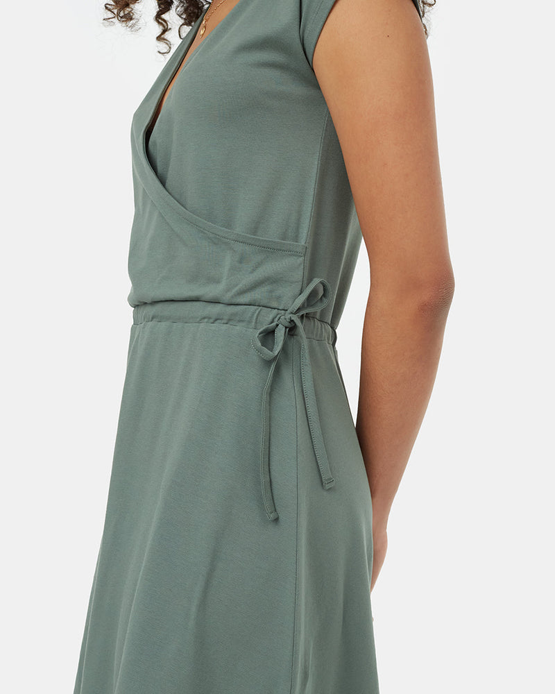 Womens Knit Wrap Dress | Organic Cotton Womens Knit Wrap Dress | Organic Cotton