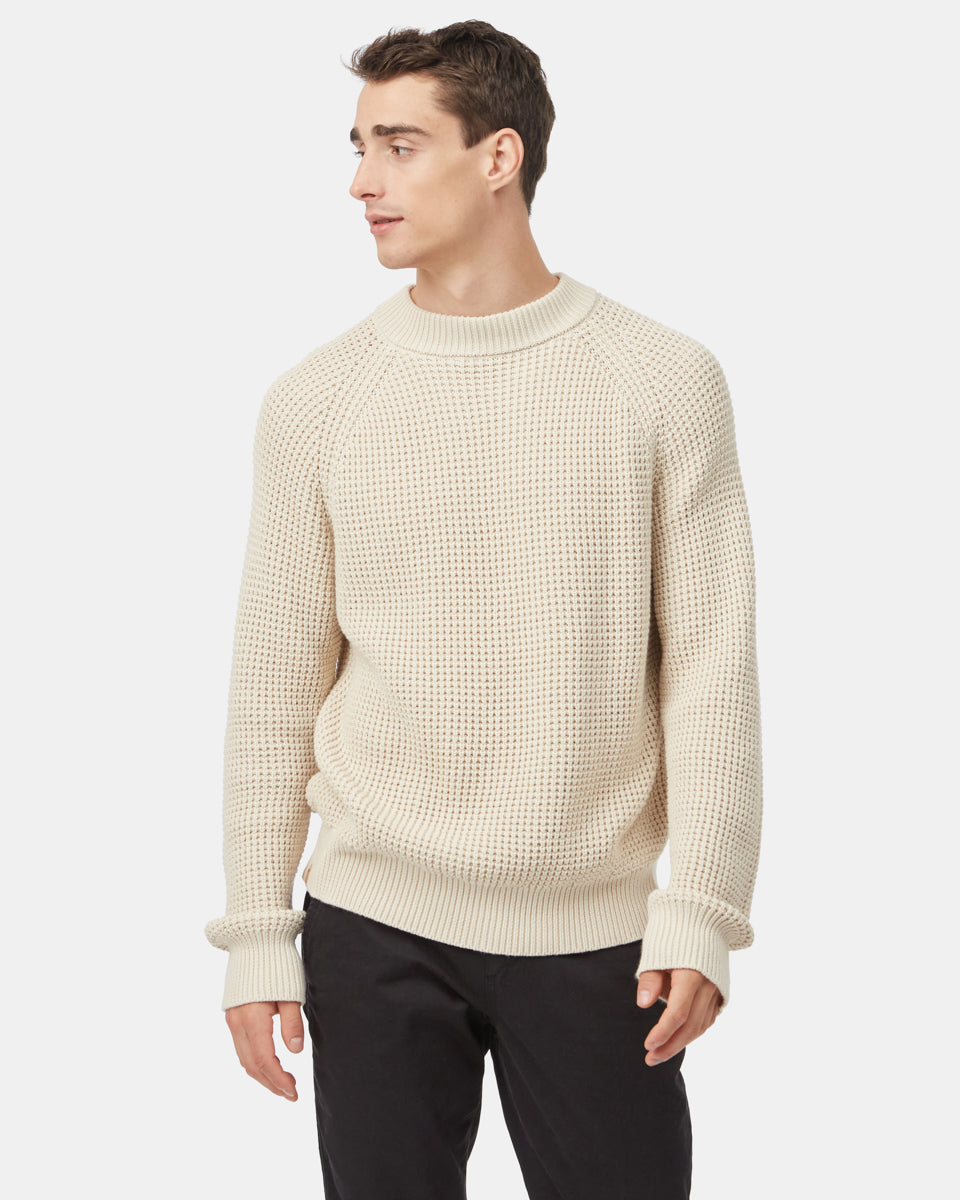 Mens Highline Mock Neck Waffle Crew | Organic Cotton