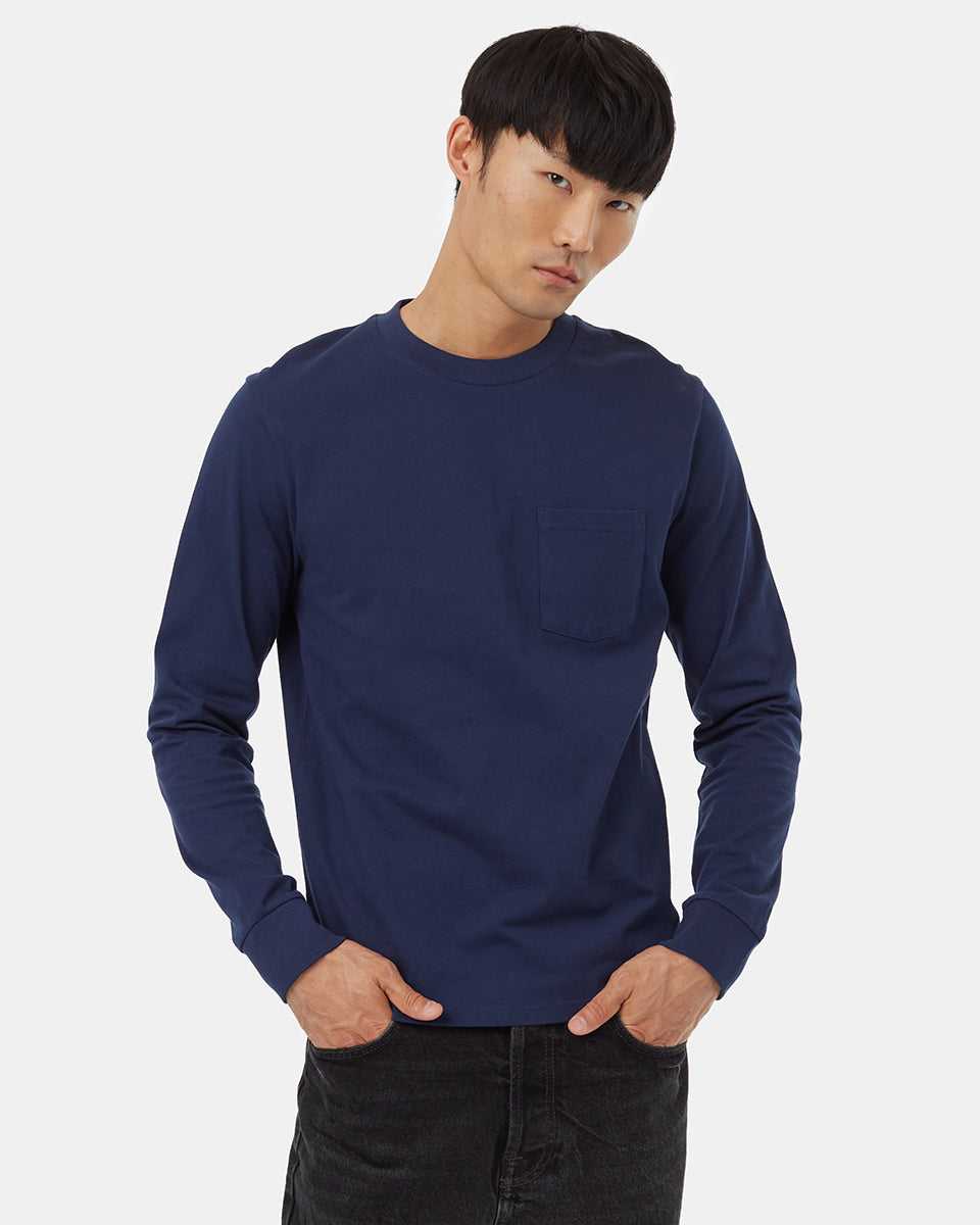 Mens Heavyweight Cotton Pocket Longsleeve | Organic Cotton