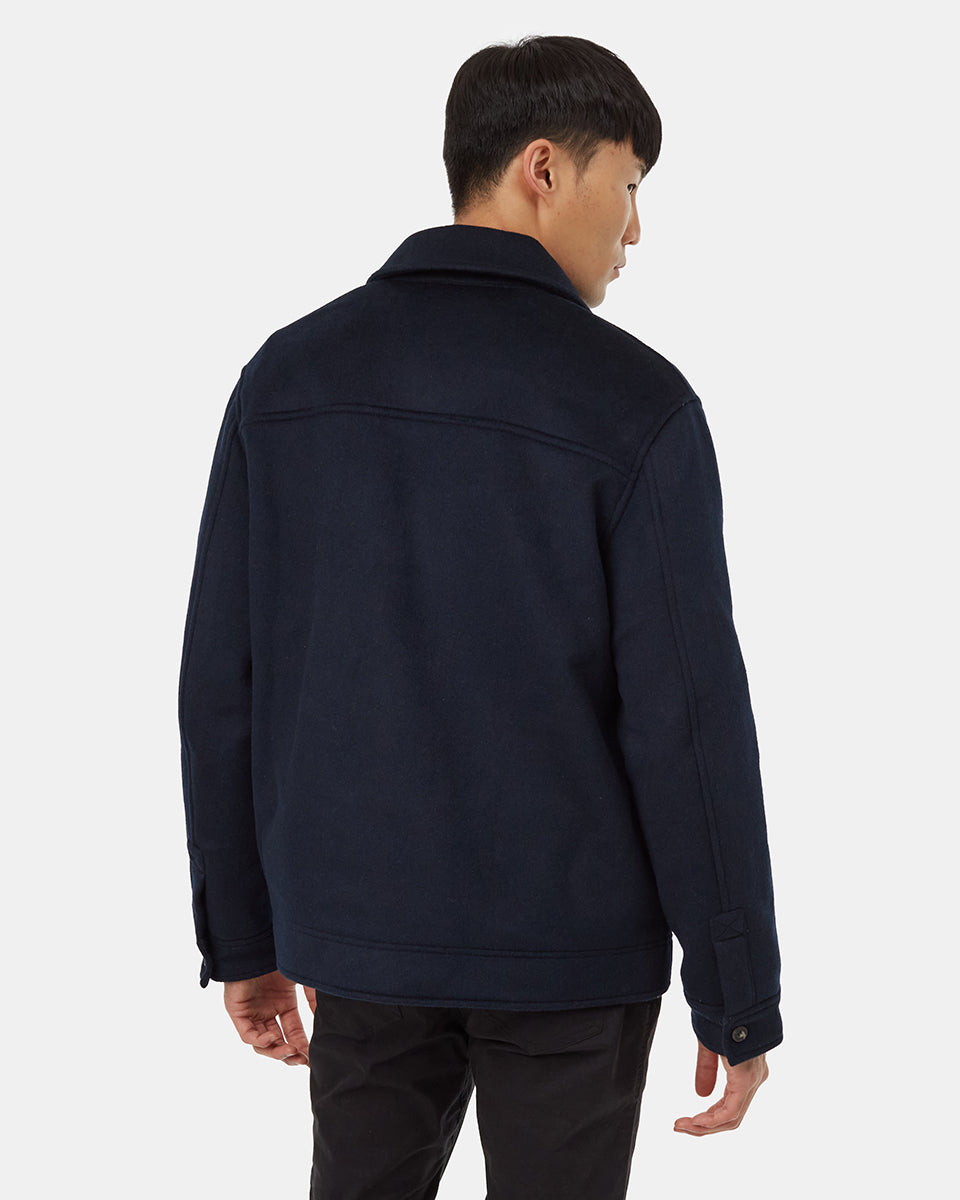 Mens Wool Button Down Jacket | 80% Recycled Wool